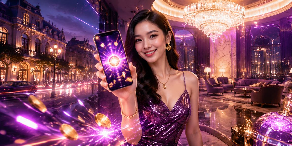 Màn hình điện thoại sáng rực trong đêm Hà Nội hiển thị giao diện casino và xổ số